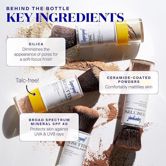 Supergoop! (Re)setting 100% Mineral Powder, Translucent - - Silica Spheres 0.15 oz