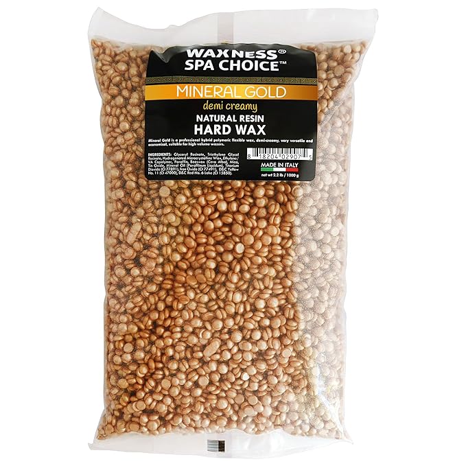 Waxness Spa Choice Mineral Gold Demi Creamy Hard Wax Beads 2.2 lb / 1 kg
