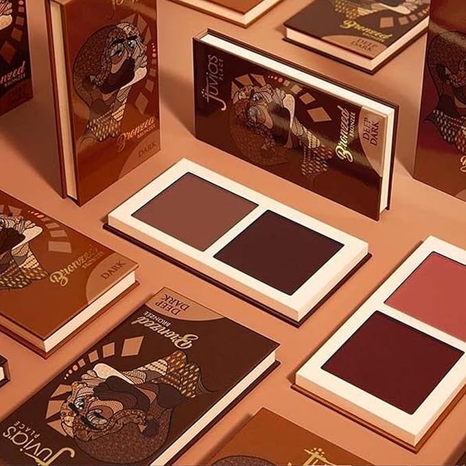 Juvia's Place Bronzed Duo Bronzer Light - Soft Matte Bronzer, Contour Powder, Long-Wearing & Buildable Bronzing Powder - Suitable for Light to Fair Skin Tone