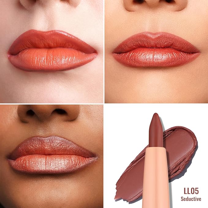 Oulac Waterproof Lipliner Pencil - Smooth and Creamy, Retractable Lip Makeup for Precision Application, Vegan & Cruelty-Free, LL05 Seductive