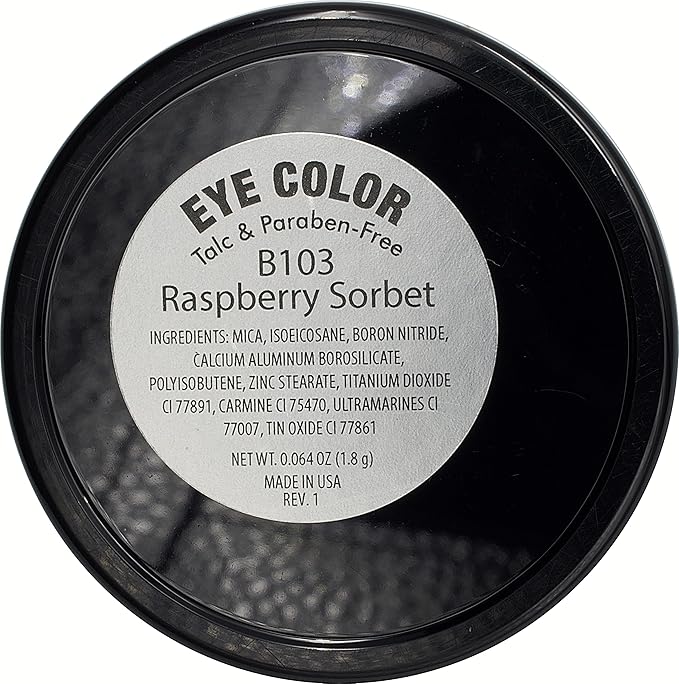 Raspberry Sorbet Fuchsia Pink Red Shimmering Opaque Pressed Powder Single Vegan Eyeshadow; Talc, Paraben & Cruelty Free