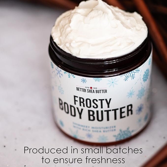 Shimmer Body Lotion with a Frosty Christmas Scent | Christmas Lotion Limited Edition with Organic Shea Butter | Body Butter for Women with Body Glitter | Christmas Skin Moisturizer