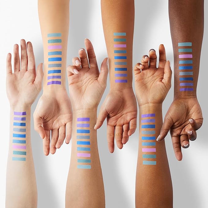 9 Colors Shimmer Matte Blue Eyeshadow Palette.Highly Pigmented