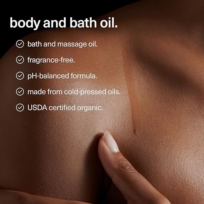 Maude Oil No. 0 - Hydrating Organic Massage + Body Oil - Skin Moisturizer with Organic Jojoba, Coconut & Castor Oil - Rich in Vitamin B + Vitamin E (4 fl oz)