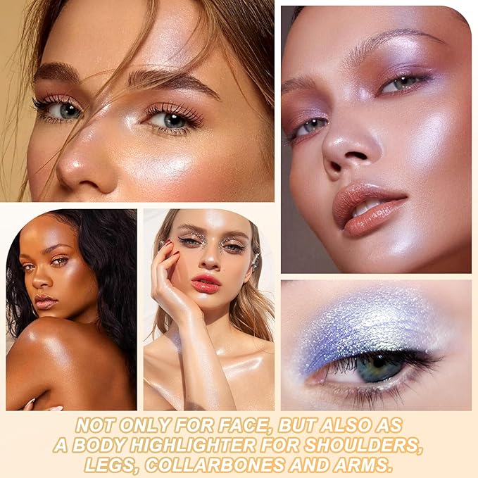 Boobeen Highlighter Makeup Palette, Long Lasting Glow Shimmer Radiant Glow