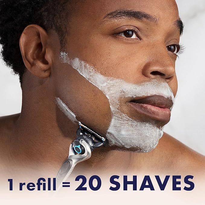 Gillette Mens Razor Blade Refills, 4 ProGlide Chill Cartridges, 4 ProGlide Shield Cartridges, Shields against Skin Irritation, Cools to sooth skin, 8 Count (Pack of 1)