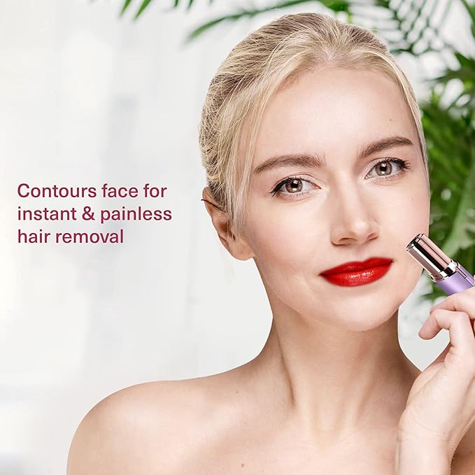 Facial Hair Removal for Women | Electric Razor Device Small Mustache Dermaplaning Remover Tools Tweezers Epilator Trimmer Face Dermaplane Shavers Beauty Gadgets Set Accessories by VISOFO (Amethyst)