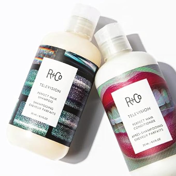 R+Co | Travel Sized | Television Perfect Shampoo and Conditioner Set for Preserving Color Treated Hair | Anti Frizz + Repairs + Nourishes | Vegan + Sulfate-Free | Set of 2