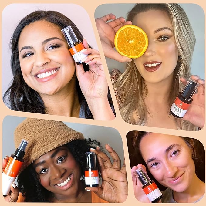 Vitamin C Face Serum - USA Made with Natural & Organic Ingredients, Skin Brightening Vitamin C Serum for Face for Women, Discoloration Correcting & Anti Aging Facial Formula with Antioxidants