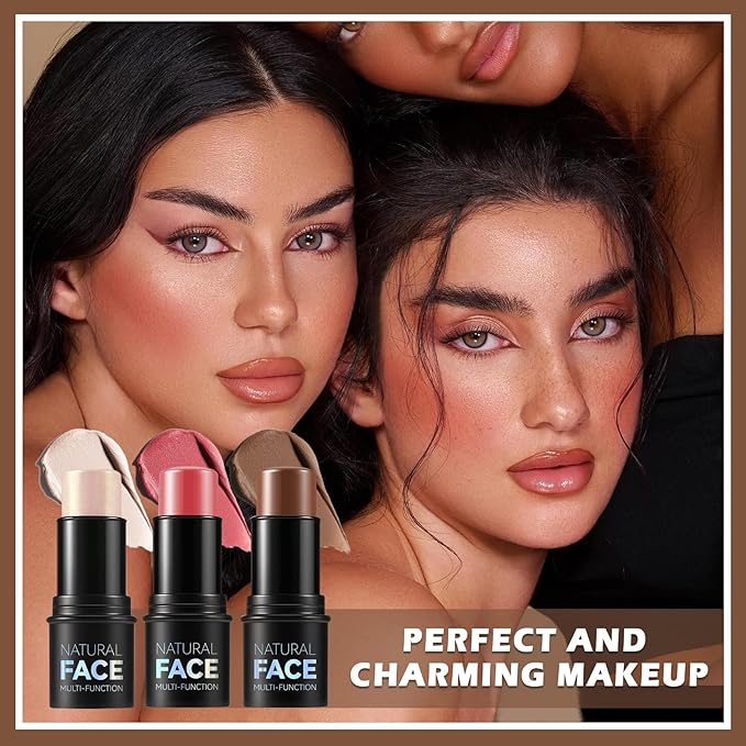 Highlighter Stick Cream Blush Stick Bronzer Contour Stick Beginner-Set B