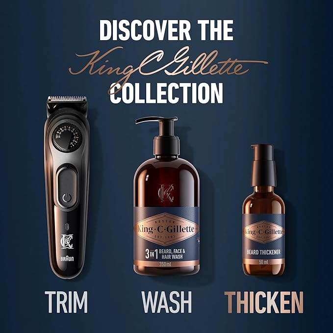 King C. Gillette Beard Thickener formulated with Vitamin B complex and Caffeine, 1.7oz