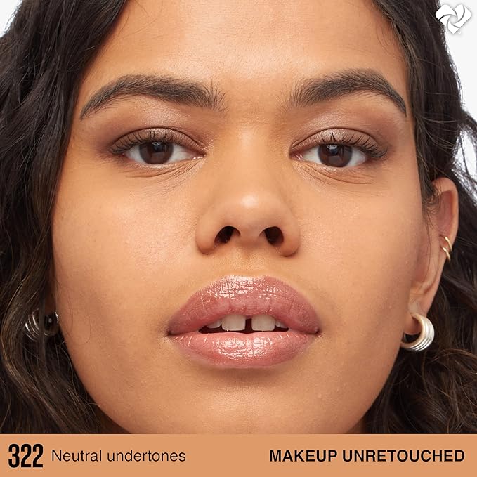 Maybelline Super Stay Lumi-Matte Foundation, Lightweight and Buildable Full Coverage Foundation Makeup For Up To 30HR Wear, 322, 1 Count