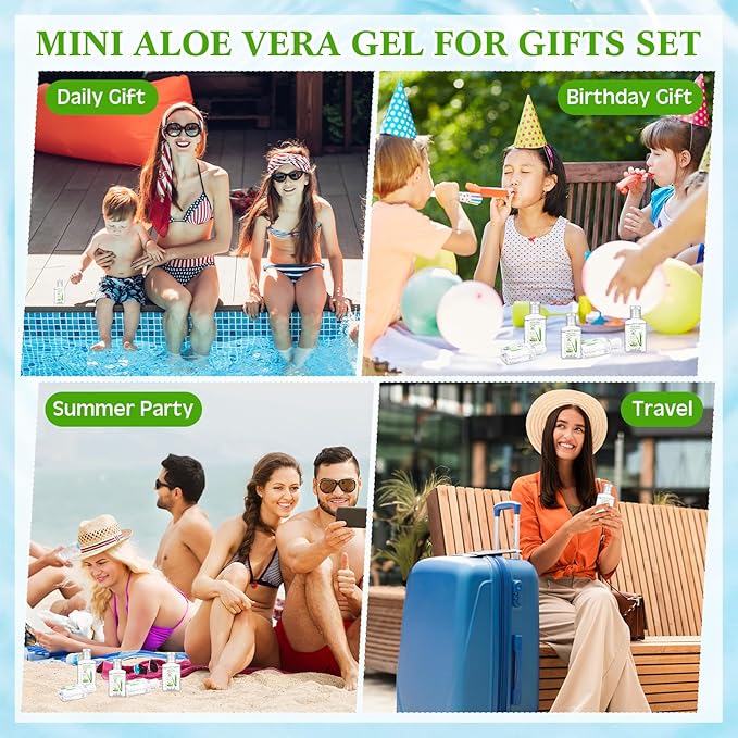 12 Pcs Mini Aloe Vera Gel Bulk for Summer Wedding Party 1oz Soothing Moisture Aloe Gel Bulk Travel Size for Thank You Gifts Summer Beach Wedding Party (Aloe Vera)