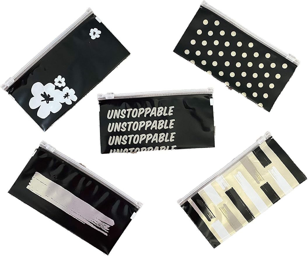 Makeup And Accessory Bags, Contain The Clutter, Use in Gym, Airport, Poolside, Desk, Date Night, Brushes, Lotion (15 Designs Bags) (Chic Collection)