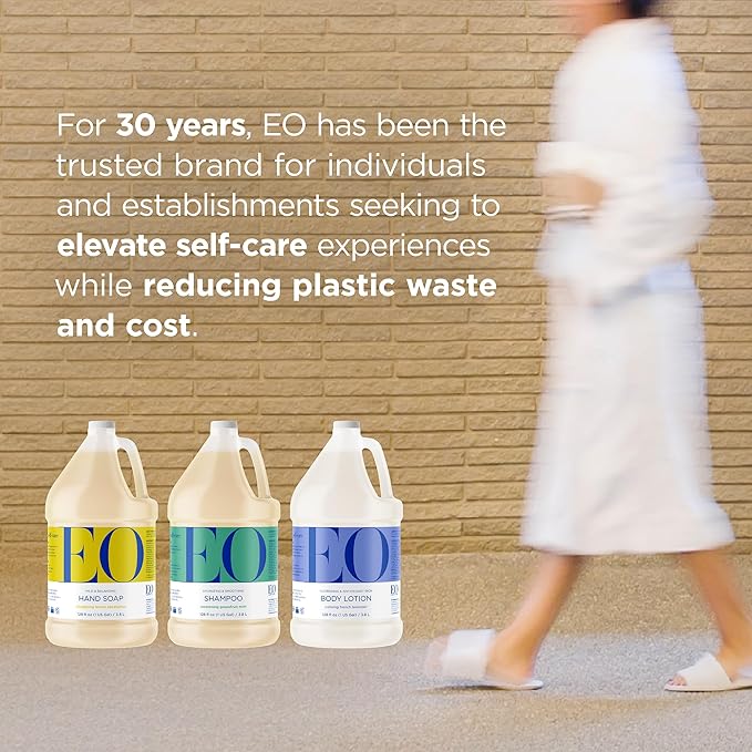 EO Shower Gel Body Wash Refill, 1 Gallon, Grapefruit and Mint, Organic Plant-Based Skin Conditioning Cleanser with Pure Essentials Oils, Pack of 1