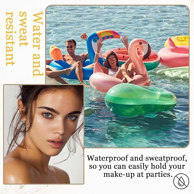 Lightweight Setting Powder,Waterproof Oil Control Translucent Face Powder,Smooth Puff(Natural Color)