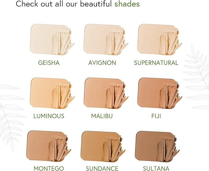 Honeybee Gardens Pressed Mineral Powder Foundation Refill, Luminous, Vitamin E, 7.5g