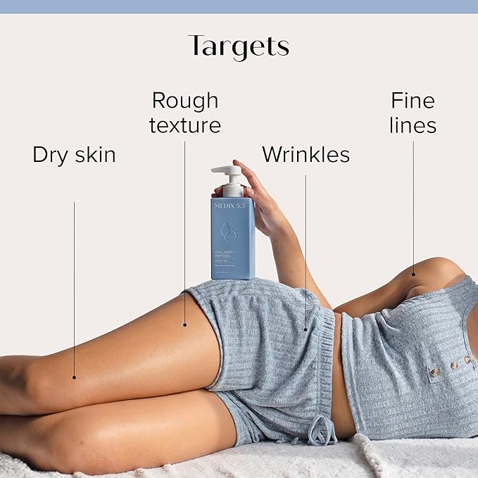 Medix 5.5 Vitamin C Lotion + Collagen Cream Anti Aging Moisturizer Skin Care Set, Collagen Lotion Targets Wrinkles, Sagging Skin, Crepey Skin, Vitamin C Cream Brightens & Hydrates Dry Skin, Bundle