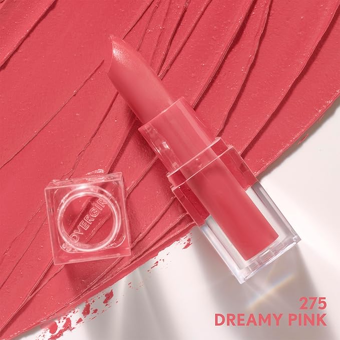 COVERGIRL Clean Lip Color, Dreamy Pink, Satin Finish, Squalane, Avocado & Aloe, Carmine-Free, Non-Drying, 0.12oz