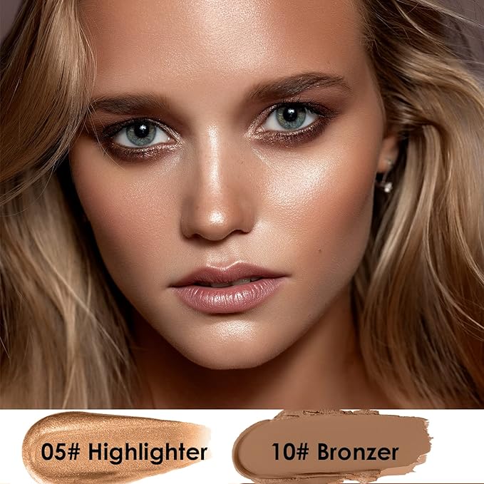 POPMISOLER 2 pcs Makeup Highlighter Stick & Cream Foundation Stick