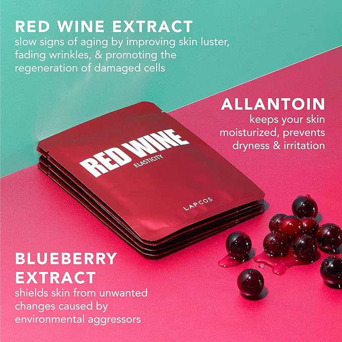 Lapcos red wine sheet mask,