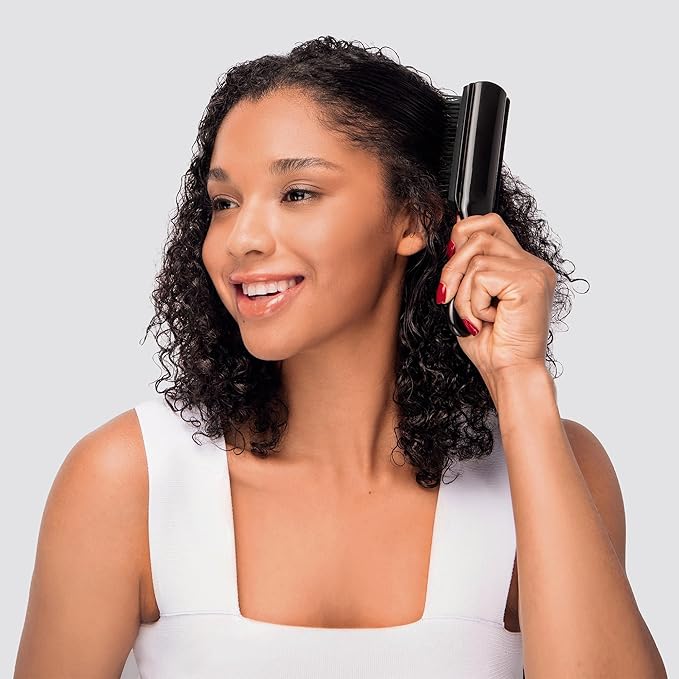 Diane Nylon Pin Styling Hairbrush for Detangling, Separating, Shaping, and Defining Wet or Curly Hair, Heat-Resistant, Anti-Static, Hair Care Essential, Black