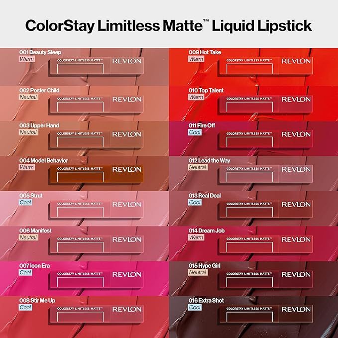 Revlon ColorStay Limitless Matte Liquid Lipstick, Vegan Formula, No-Budge, Longwear Lip Color, Long Lasting, Lightweight/Comfortable, Waterproof, 008 Stir Me Up, 0.17 fl oz