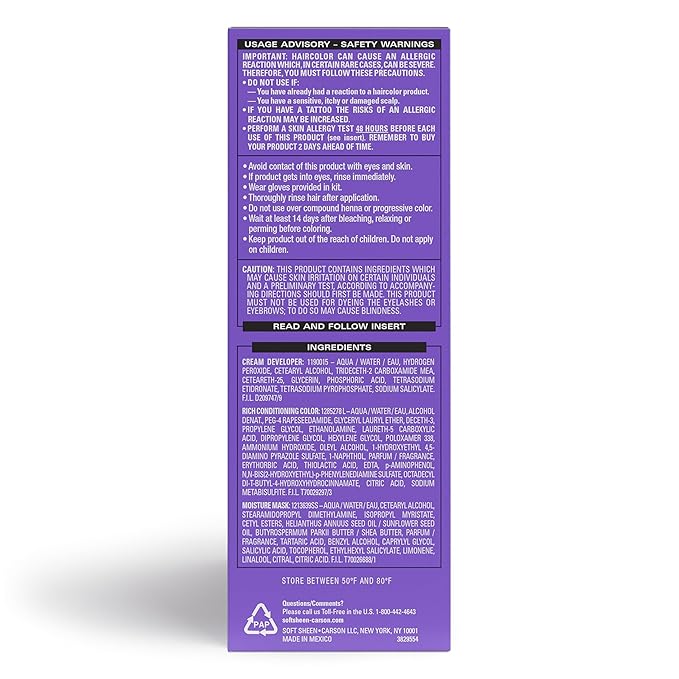 Softsheen-Carson Dark and Lovely Hair Dye, Fade Resist Hair Color with Conditioning Mask, Virtual Violet, 1 Kit