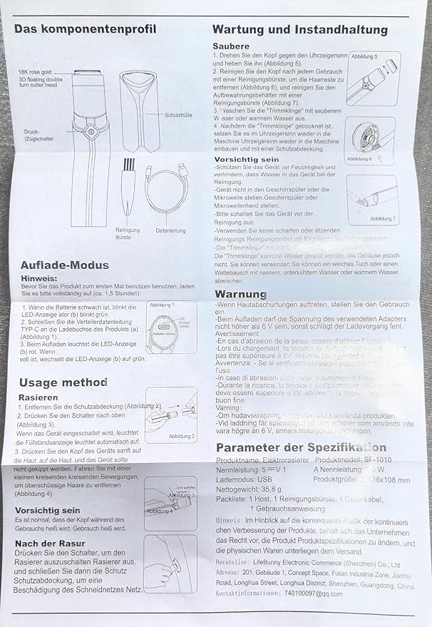 Facial Hair Remover for Women's Face Chin Lip Mustache Neck Armpit Peach Fuzz, Gurelax Electric Painless Hair Removal Device with 2 Replacement Heads