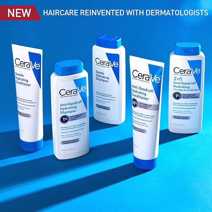 CeraVe Gentle Hydrating Conditioner, Hair Conditioner With Ceramides, Niacinamide & Hyaluronic Acid, Sulfate Free & Color Safe Conditioner, Moisturizing Conditioner For All Hair & Scalp Types