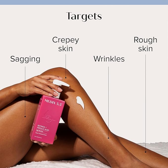 Medix 5.5 Retinol Body Cream + Vitamin C Lotion Anti Aging Wrinkles,Sagging Skin,Crepey Skin,Vitamin C Cream Brightens & Hydrates Dry Skin,Bundle(Body Butter),2 items,1.8 pounds
