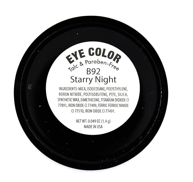 Dark Starry Night Metallic Navy Blue Grey Gray Silver Shimmer Pressed Powder Single Vegan Eyeshadow; Talc, Paraben & Cruelty Free