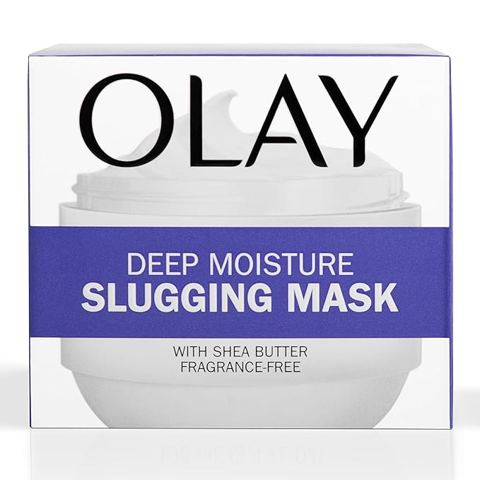 Olay Deep Moisture Slugging Mask with Shea Butter, Fragrance Free, 3.4 oz