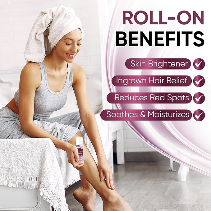 Razor Bump Solution for Bikini Area – Ingrown Hair Serum with Vitamin E, AHA/BHA, Camphor for Post-Shave Skin Care – Supports Smooth Skin on Face, Neck, Underarms