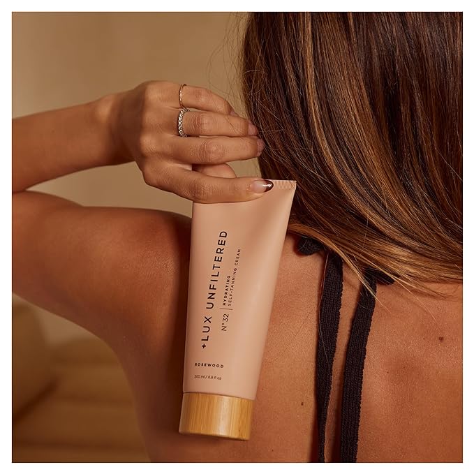 '+ Lux Unfiltered N°32 ORIGINAL Gradual Self Tanning Cream in Rosewood, Hydrating Self Tanning Lotion, Gluten Free, Vegan + Cruelty Free Self Tanner, Luxurious Sunless Tanner Loaded with Antioxidants