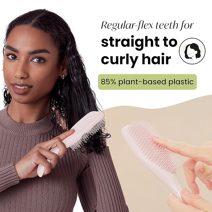 Tangle Teezer Plant-Based Ultimate Detangler Brush, Dry & Wet Hair Brush, Eliminates Knots & Reduces Breakage for All Hair Types, Marshmallow Pink
