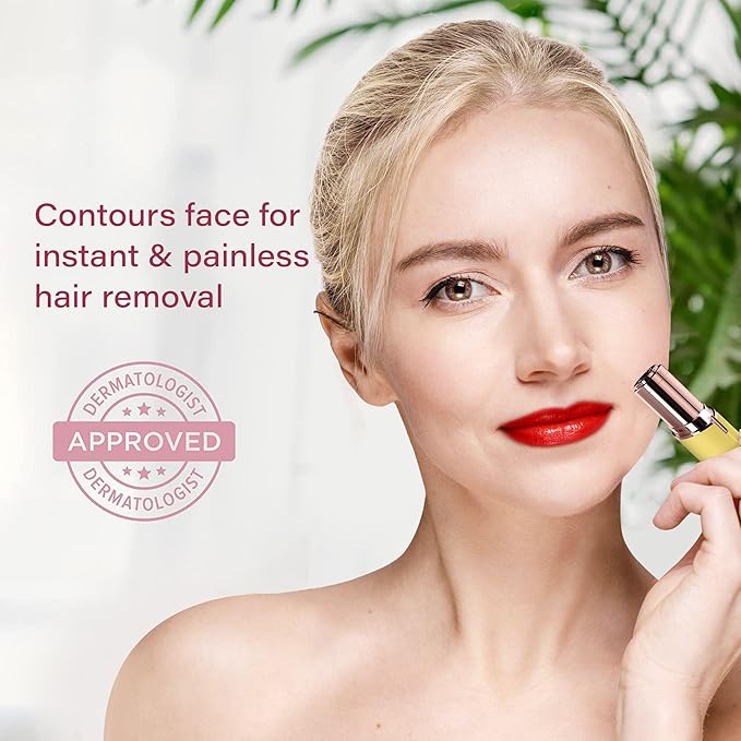 Facial Hair Removal for Women | Electric Razor Device Small Mustache Dermaplaning Remover Tools Tweezers Epilator Trimmer Face Dermaplane Shavers Beauty Gadgets Set Accessories by VISOFO (Citrine)