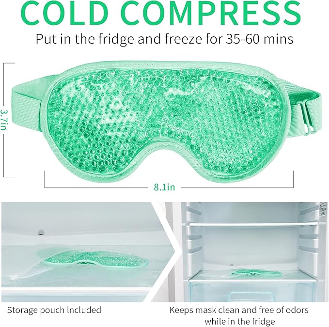 Cooling eye mask with gel