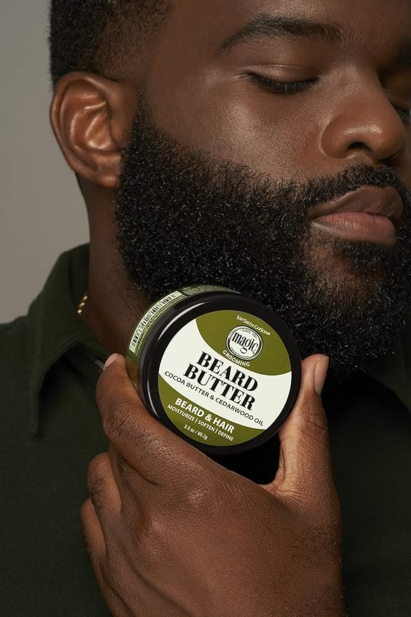 Softsheen-Carson Magic Shaving Beard Grooming Kit for Men with Cedarwood Oil, Includes Beard Butter, Scrub and Cleanser, Gift Set for Facial Hair Care,1 kit