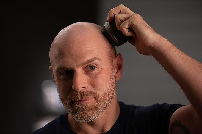 Microtouch Titanium Electric Head Shaver - Rechargeable Head and Face Shaver for Men, Cordless Razor, Hypoallergenic Wet/Dry Shaving, Precision Head Trimmer, Lithium Power, Battery Powered