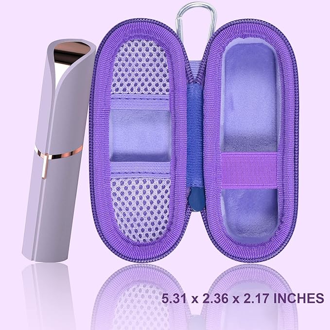 co2CREA Hard Case and Replacement Head Compatible with Finishing Touch Flawless Facial Hair Remover Electric Face Razor for Women (Lavender Case + Replacement Head)