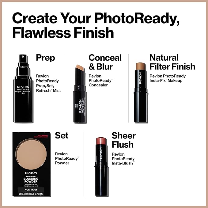 Revlon Translucent Powder, PhotoReady Blurring Face Makeup, Lightweight 001 Translucent, 0.25 Oz