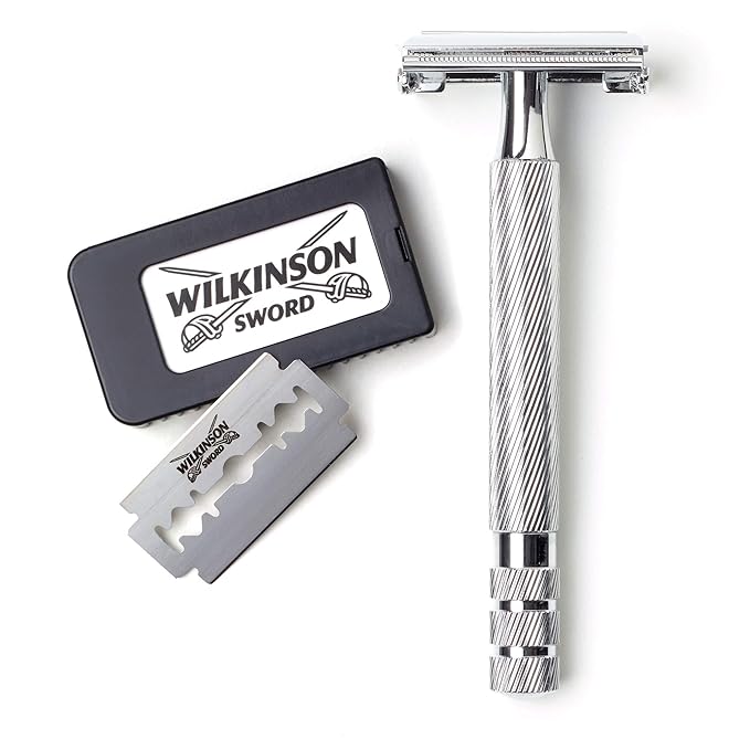 Wilkinson Sword Double Edge Razor for Men With 5 Double Edge Razor Blades Refills