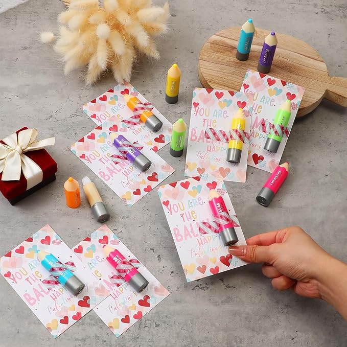 24 Sets Valentine's Day Lip Balm Tag