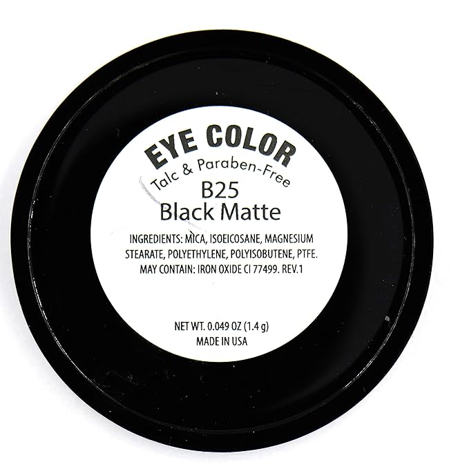 Black Matte Opaque Smokey Eye Onyx Midnight Zero Jet Black Pressed Powder Single Vegan Eyeshadow; Talc, Paraben & Cruelty Free