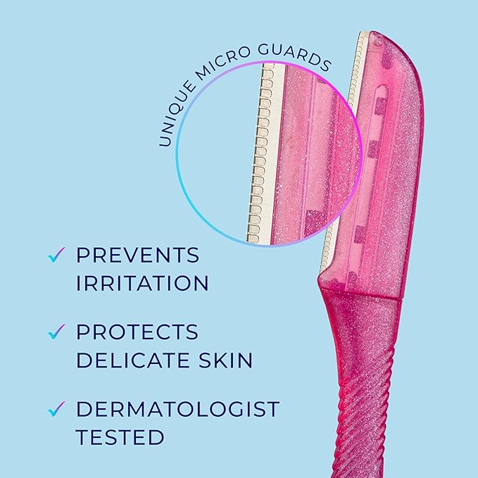 Schick Hydro Silk Touch-Up Dermaplaning Tool with Precision Cover, 3ct | Dermaplane Razor, Face Razors for Women, Peach Fuzz Remover
