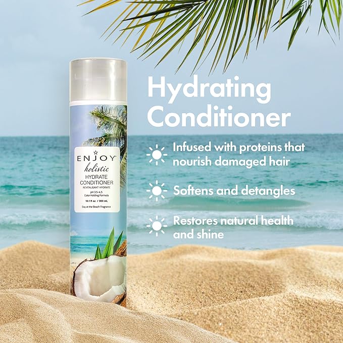 Enjoy Hair Care Holistic Hydrate Conditioner, pH 3.5-4.5, Hair Conditioner For Damaged Hair, Conditioner Curly Hair Products - 33 Fl Oz