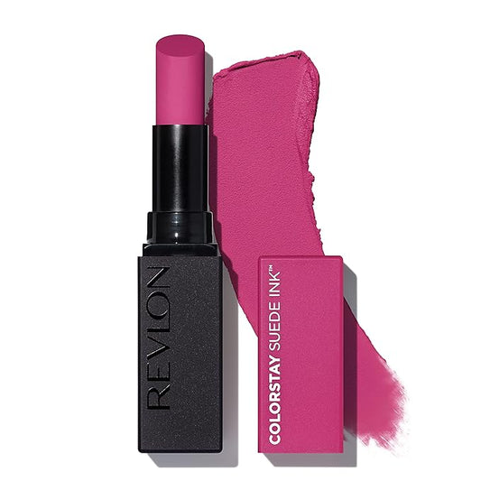 REVLON Lipstick, ColorStay Suede Ink, Built-in Primer, Infused with Vitamin E, Waterproof, Smudge-proof, Matte Color, 010 Tunnel Vision, 0.09 oz.