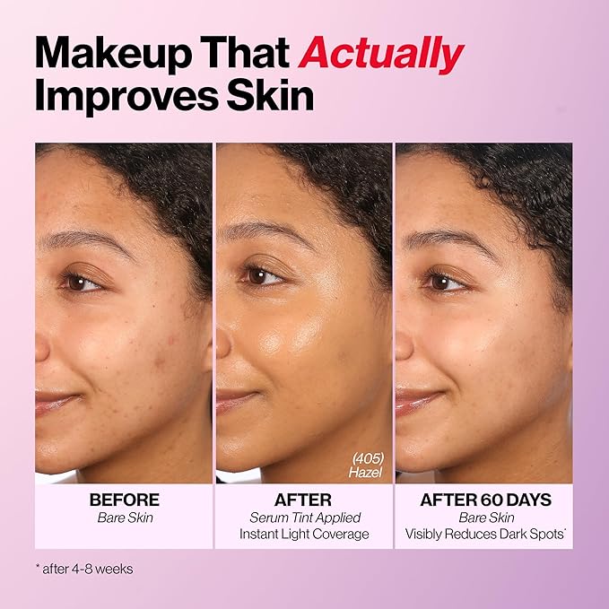 Revlon Illuminance Tinted Serum, Triple Hyaluronic Acid, Evens Out Skin Tone Over Time and Hydrates All Day, SPF 15, 409 Brulee, 0.94 fl oz.