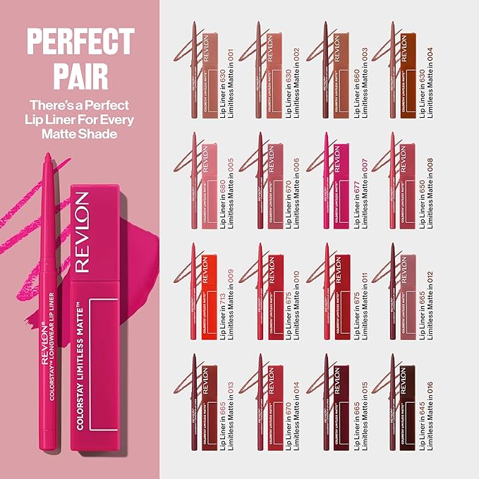 Revlon ColorStay Limitless Matte Liquid Lipstick, Vegan Formula, No-Budge, Longwear Lip Color, Long Lasting, Lightweight/Comfortable, Waterproof, 010 Top Talent, 0.17 fl oz